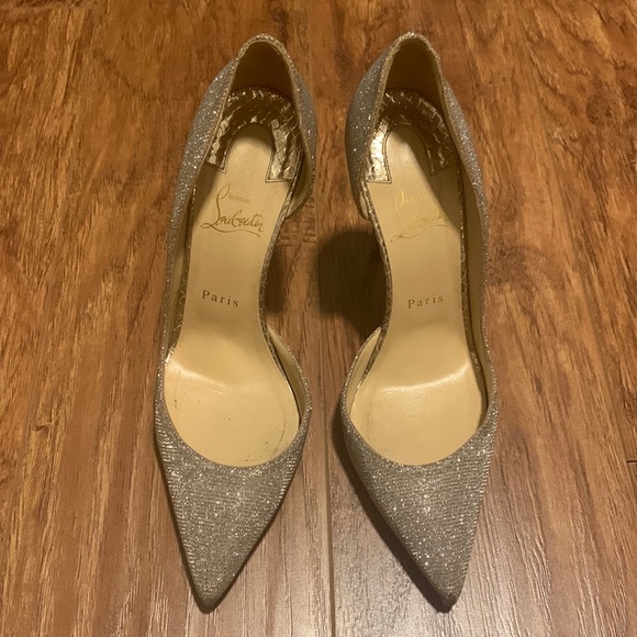 Christian Louboutin | Iriza 100mm | Glitter silver/gold Size 39.5 - Picture 3 of 14